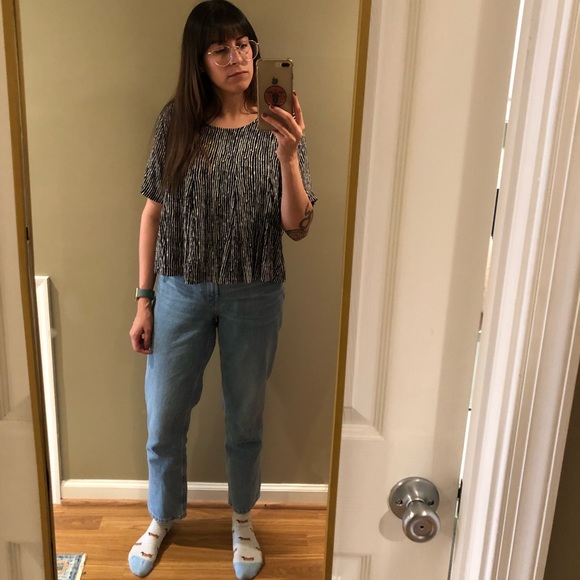 *SOLD* 
Tribal stripe pleated top - Picture 2 of 5